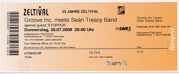 Groove Inc meets Sean Treacy Band Ticket