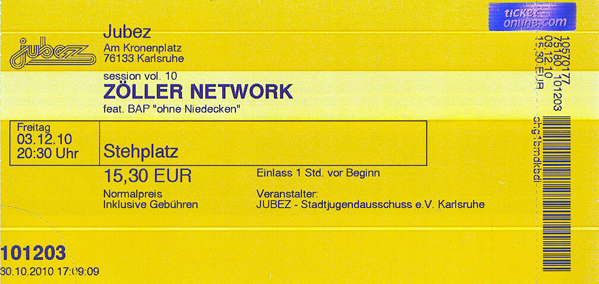 Ticket Zöllers Network Session X
