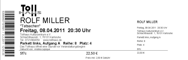 Ticket
                    Rolf Miller