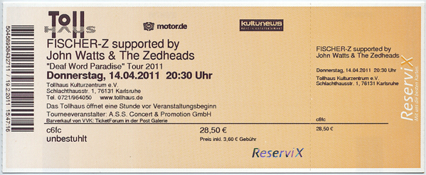 Ticket
                    Fischer-Z