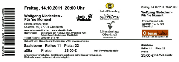 Ticket
                    Wolfgnag Niedecken