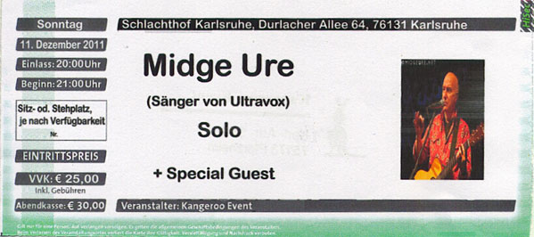 Ticket
                    Midge Ure