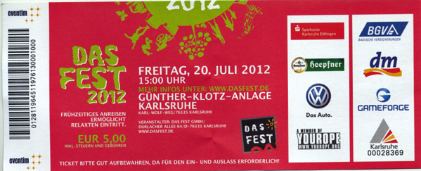 Ticket Das Fest Freitag