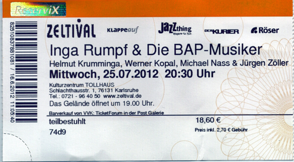 Ticket Inga Rumpf
                & BAP
