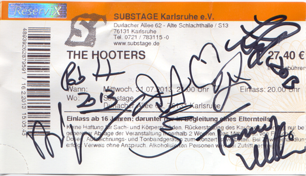 Ticket Hooters
                signed