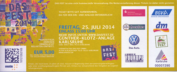 Ticket Das Fest Freitag