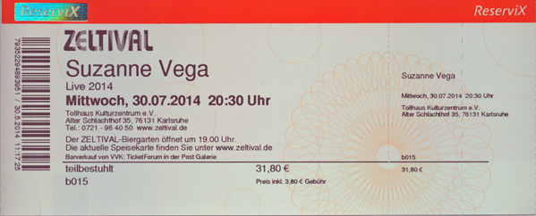 Ticket Suzanne
                Vega