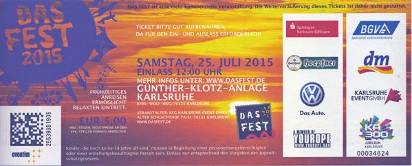 Ticket Das Fest Samstag