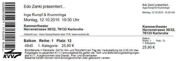 Ticket Inga &
                Krumminga