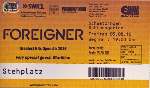 Ticket Foreigner