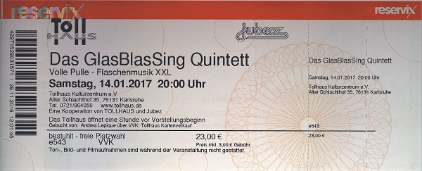 Ticket GlasBlasSing Quintett