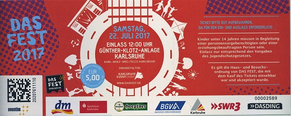 Das Fest Ticket Samstag