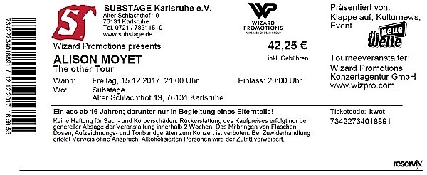 Alison Moyet Ticket