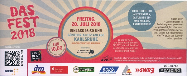 Ticket Das Fest
                Freitag