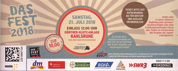 Ticket Das Fest Samstag