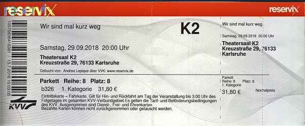 Ticket Wir sind dann mal kurz weg