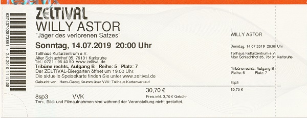 Ticket Willy Astor
