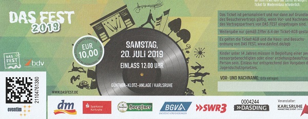 Ticket Das Fest Samstag