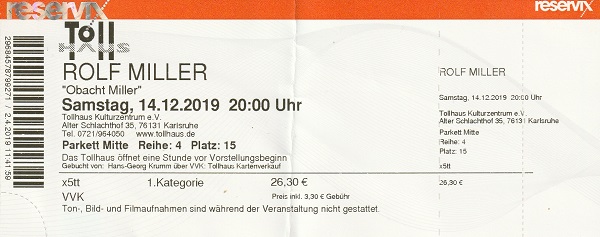 Ticket Rolf Miller