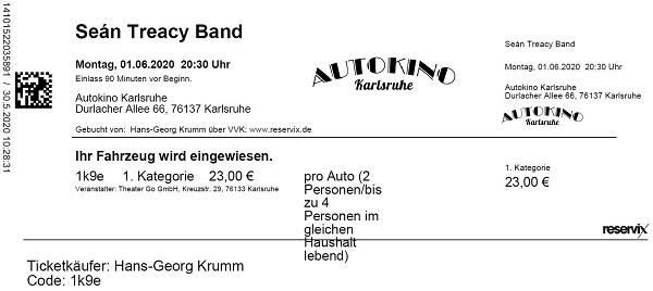 Ticket Sean Treacy Band