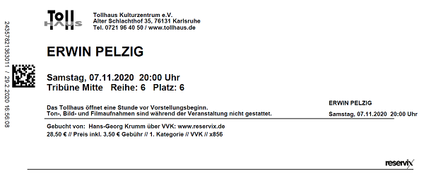 Ticket Erwin Pelzig
