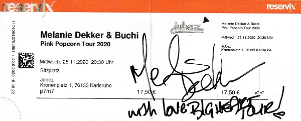 Ticket Melanie
                Dekker