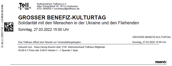 Ticket Groer Benefiz Kulturtag