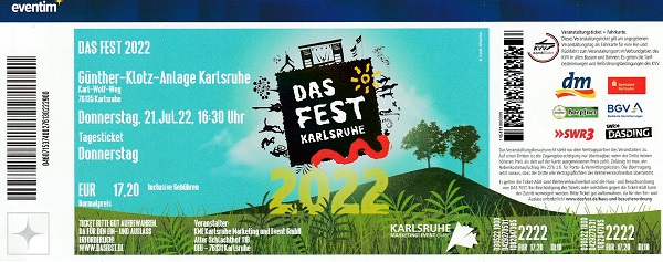 Ticket Das Fest 21.07.2022