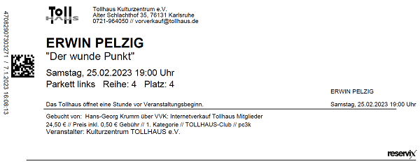 Ticket Erwin Pelzig