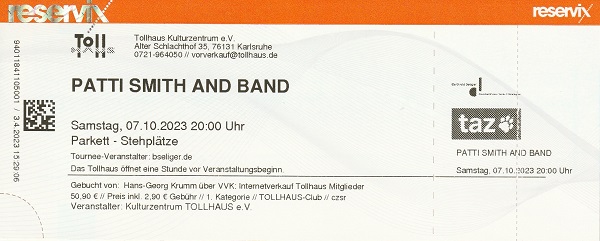 Ticket Patti Smith