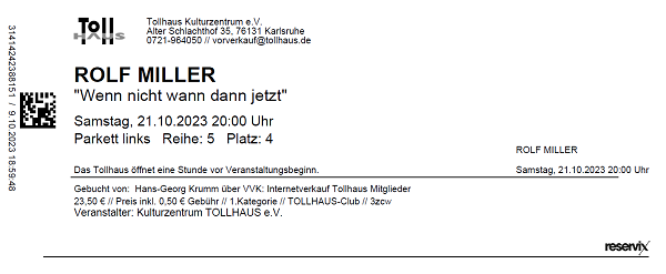 Ticket Rolf
                Miller