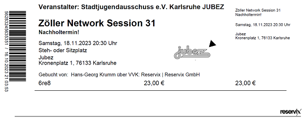 Ticket
                Zller Network Session 31