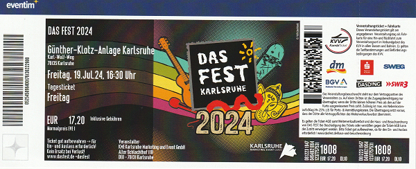 Ticket Das Fest 19.07.2024