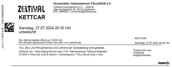 Ticket Kettcar