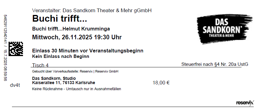 Ticket Buchi trifft Krumminga